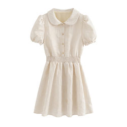 Creamy Sweet Rich Little Girl Original Embossed Little Dress Women's Retro Waist A-Line Skirt