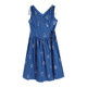 Women's comfortable blue v-neck embroidered sundress