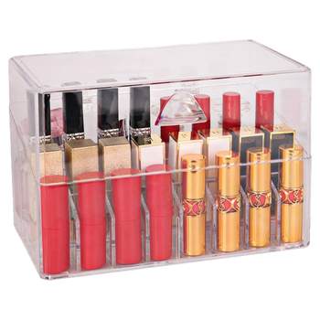 Transparent transparent dustproof lipstick storage box with cover