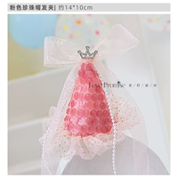 Заколка для волос с розовой жемчужной шапкой