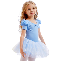 Childrens dance clothes girls dance practice clothes summer ballet skirts short-sleeved Chinese dance clothes body clothes for young children