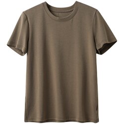 Lyocell cotton women's round neck short sleeve solid color basic T-shirt loose silky top summer women's clothing