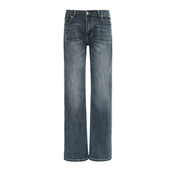 Retro washed slim fit casual straight jeans