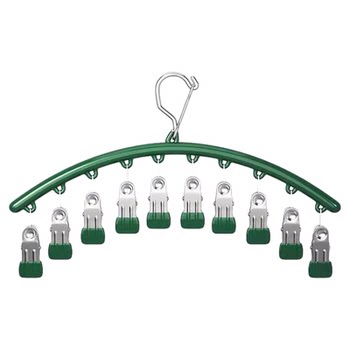 Stainless steel sock clip multi-clip hanger for seamless drying of socks