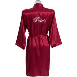 Wedding dressing gown female bride bridesmaid group ice silk wedding pajamas nightgown red bathrobe female long summer thin section