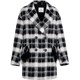XG Snow Song black and white plaid design woolen coat fashion winter new mid-length commuting sheep wool coat for women