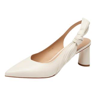 KISS CAT/接吻猫夏季羊皮包头凉鞋粗高跟后空凉鞋女KA43105-16