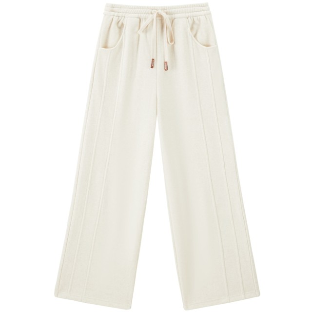 Preliminary Leting velvet thickened straight pants glutinous rice pants loose sweatpants winter Korean style commuting drawstring wide leg rest