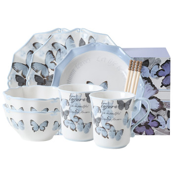 Kawashimaya Butterfly Tableware Set for Home Use 2026 New Model High-Value Bowls and Plates New Wedding Housewarming Gift