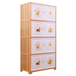 Double-door storage cabinet large thickened plastic cartoon children's wardrobe toy storage cabinet baby child wardrobe