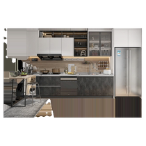 Oppein Home Integrated Cabinet Customized Quartz Stone Countertop Modern Simple Kitchen Kitchen Cabinet Storage Cabinet Customized Lin Hai