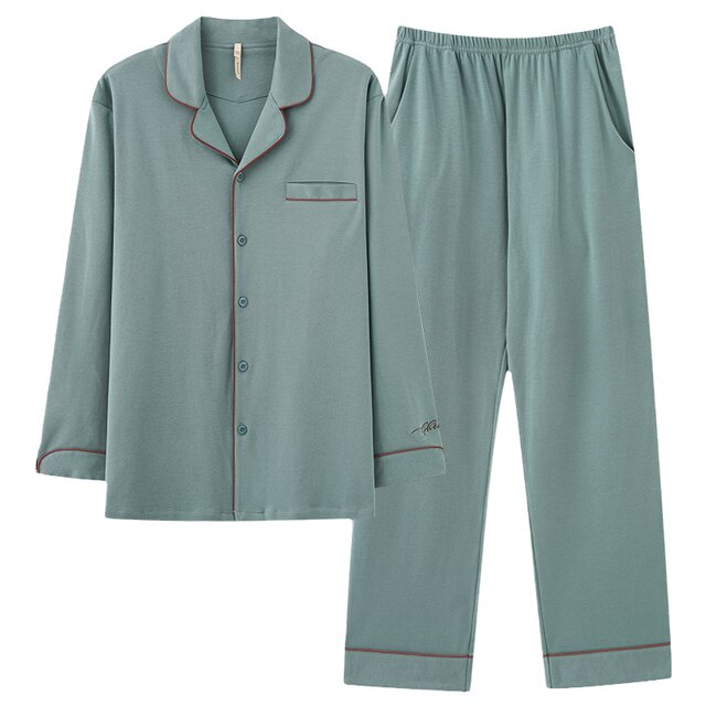 Official authentic pure cotton long-sleeved pajamas for men