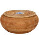 Handmade rattan snack storage box tea box round Japanese style