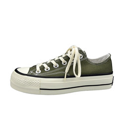 Xu Liumang ຮຸ່ນພາສາເກົາຫຼີຂອງ ulzzang versatile thick-soled Harajuku heightening canvas shoes 1970s university Hong Kong style shoes white shoes