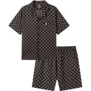 GXG men's home wear checkerboard pajamas ເສື້ອຍືດແຂນສັ້ນຜູ້ຊາຍສາມາດໃສ່ນອກໄດ້