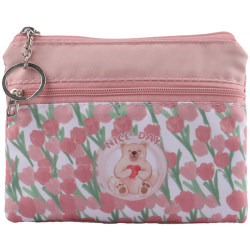 Original mini coin purse niche fresh fabric students floral cute zipper girl heart lipstick keycard holder