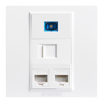Type 86 concealed 10G network panel CAT6A computer broadband optical fiber three-position Category 6A shielded network cable socket