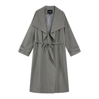 pusumede 曼城旧事 卡其色中长款风衣外套女高级感廓形气质大衣