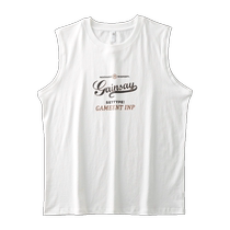 American 260G heavy duty sleeveless T-shirt male summer retro print sports sweatshirt fitness kan shoulder vests