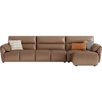 Lins Home Italian Light Luxury Leather Sofa Living Room First Layer Cowhide Retro Piano Key Sofa Lins Wood Industry