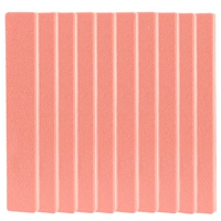 10 оранжевых квадратных пилочек из губки, двусторонние матовые 100/180