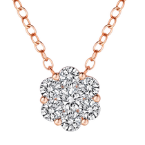 CRD Gram Touts Bubble 18K Gold Diamond Necklace Rose Gold Real Drill Six Walled A Collarbone Chain Officer Net