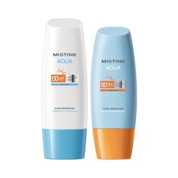 Mistine sunscreen lotion SPF50 ສະບັບພາສາໄທ body isolation ສໍາລັບຜູ້ຊາຍແລະແມ່ຍິງ Mistine yellow blue cp