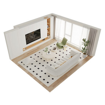 Oppein tv cabinet living room and home integrated whole wall full wall tv wall custom background wall bookshelf bookcase storage cabinet