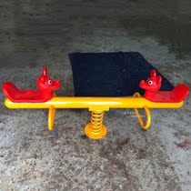 High-end kindergarten outdoor amusement facilities childrens outdoor rocking horse double spring seesaw rocking see-saw
