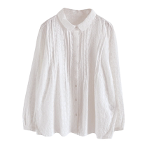 Hong Kong trendy brand 2024 new exquisite palace style bottoming shirt with lapel loose gentle long-sleeved and elegant shirt top