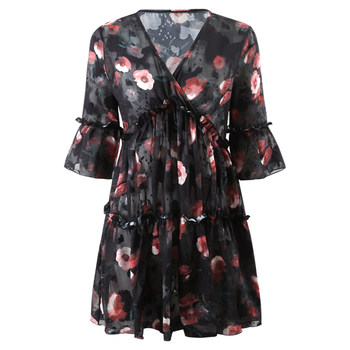 Large size three-piece swimsuit with breast pads for hot spring bathing