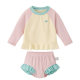 Jerry Baby Girls' Split Swimsuit Summer Sun Protection Children's Swimwear Baby Long Sleeve Quick-Drying Children's Beach Wear Women