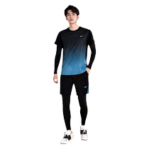 Pull back sports suit mens fitness clothes spring and summer running equipment morning running clothes training T-shirt tight quick-drying clothes