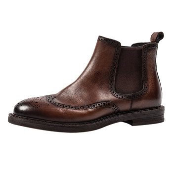 Brogue carved chelsea boots howarwilf