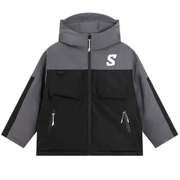 90 white duck down waterproof and cold-resistant no-wash hooded down jacket