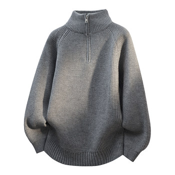 Men's half turtleneck zipper sweater autumn and winter base knitted sweater Men's half turtleneck zipper sweater autumn and winter base knitted sweater