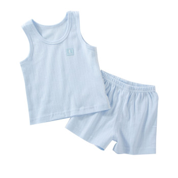 Tongtai boneless mesh ultra-thin baby summer vest shorts set baby sleeveless summer split two-piece set pure cotton