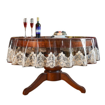 Waterproof and oil-proof embroidered pvc round table cloth Waterproof and oil-proof embroidered pvc round table cloth