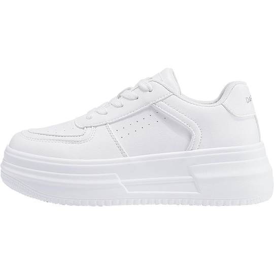 Daphne low-top round-head casual white shoes