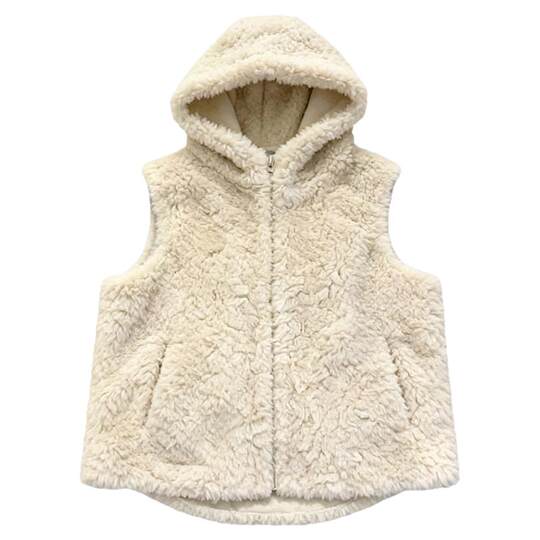 Hooded sleeveless fur integrated fur vest