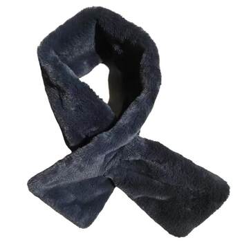 New Men's Scarf Made of Golden Mink Velvet for Autumn and Winter, Thickened Faux Fur, Warm Fur Integrated Leather Scarf, Gift for Father