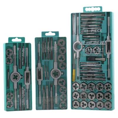 Alloy steel wire taper die hardware tool hand tap wrench die holder metric tap combination set