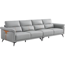 Lins Home Modern Simple Leather Sofa Living Room Home First-Layer Cowhide Straight-row Sofa Lins Wood PS036