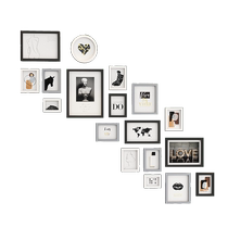 Print photo corridor entrance left and right stairs photo wall decoration photo frame hanging wall stickers punch-free background board combination