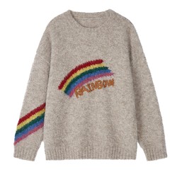 ເສື້ອຢືດສາຍຮຸ້ງຂອງ Leprechaun's Pocket Rainbow Women's 2023 Winter Pullover New Pullover Embroidered Knitted Top