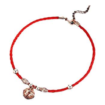 New hollow red rope anklet anklet palace bell ແມ່ຍິງຜູ້ໃຫຍ່ handmade retro ເຊືອກສີແດງ anklet ເຊືອກສີແດງຕົກແຕ່ງລະຄັງ