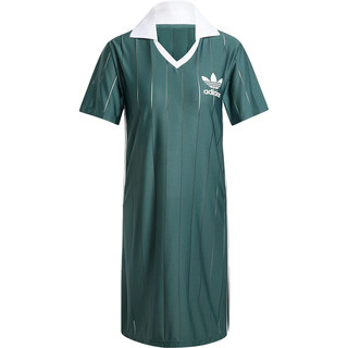 Adidas/阿迪达斯官方正品三叶草女士复古翻领休闲连衣裙IX5507