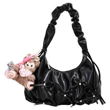 Ballet style bag women's 2026 new trendy fashionable high-end texture single shoulder armpit bag silver commuter bag