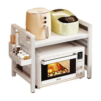 Kitchen microwave oven storage rack