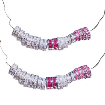 Partition 18k gold diamond jade bead chain necklace accessories